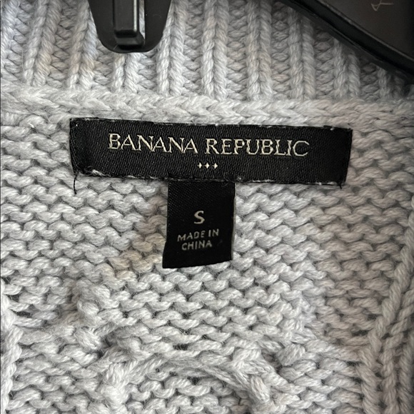 Banana Republic Gray Cable Knit Cardigan Open Front Size Small - Picture 6 of 9